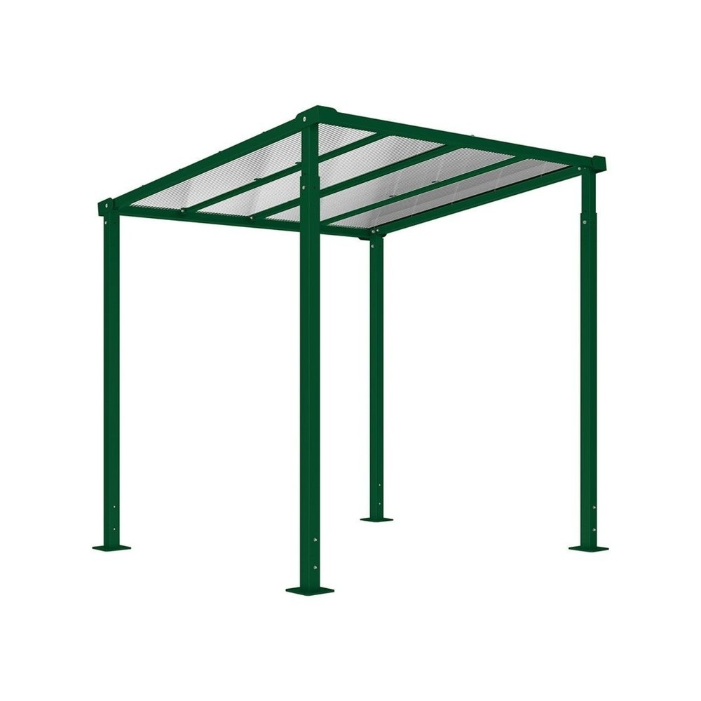 Produktabbildung: PROCITY® Fahrradüberdachung Milano, Grundmodell, ohne Verkleidungen, grün