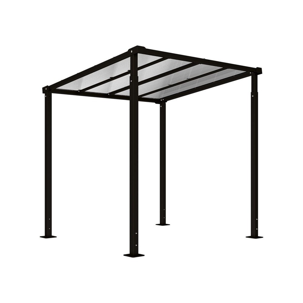 Produktabbildung: PROCITY® Fahrradüberdachung Milano, Grundmodell, ohne Verkleidungen, schwarz