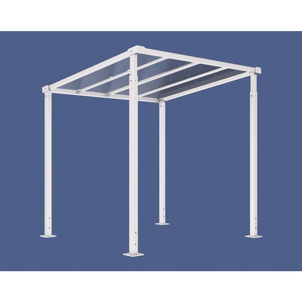 Produktabbildung: PROCITY® Fahrradüberdachung Milano, Grundmodell, ohne Verkleidungen, weiß