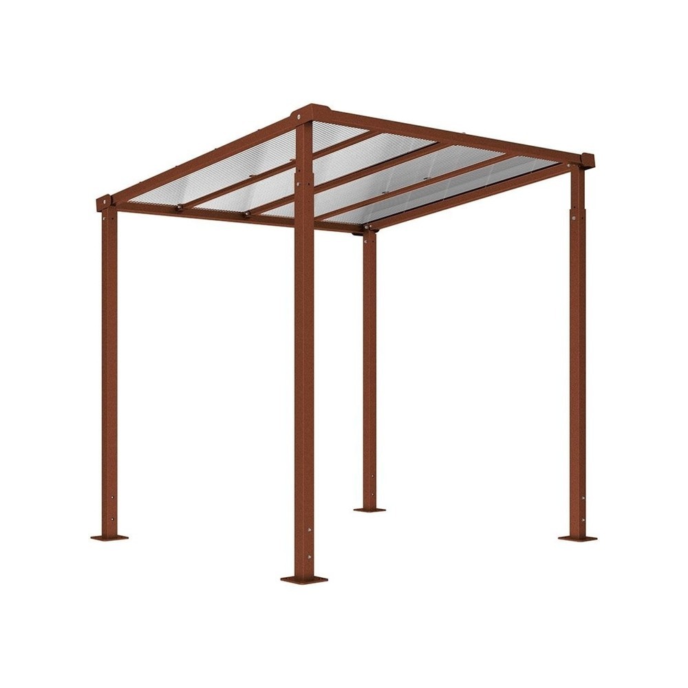 Produktabbildung: PROCITY® Fahrradüberdachung Milano, Grundmodell, ohne Verkleidungen, Rost Corten Effekt