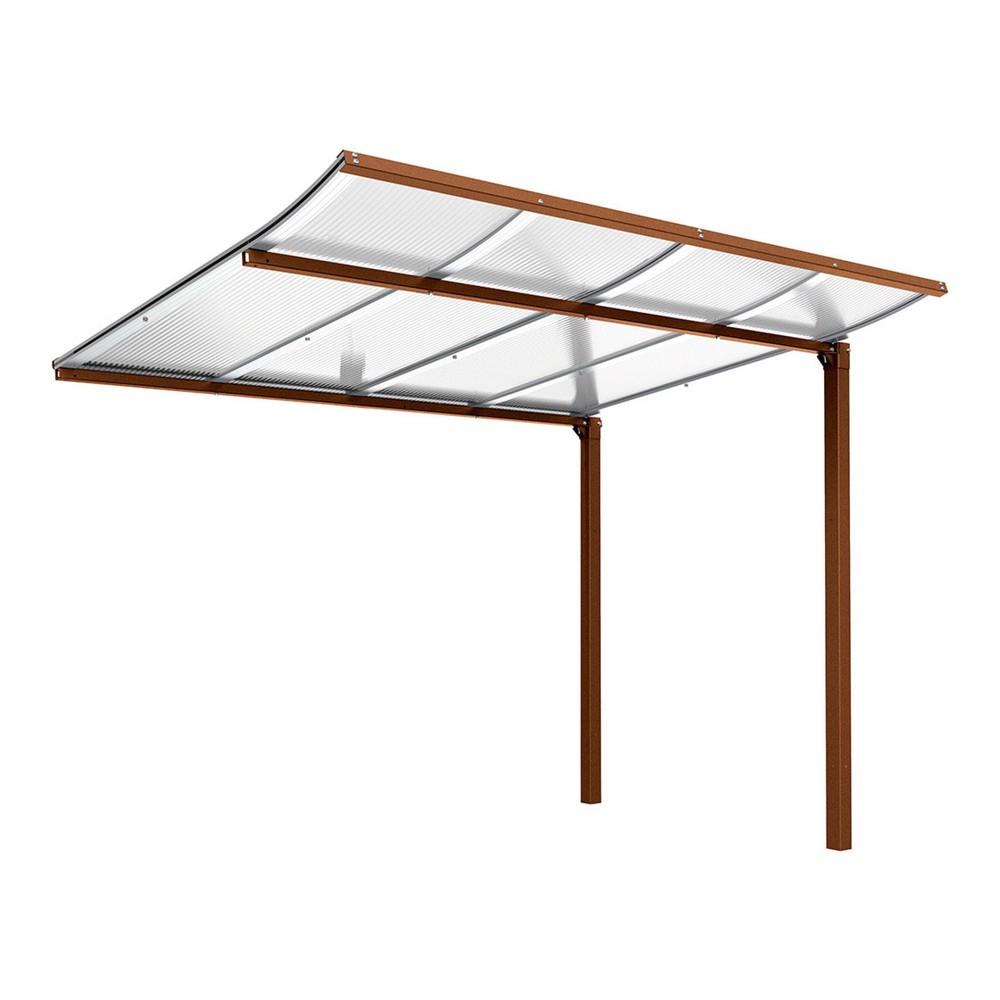 Produktabbildung Nr. 1: PROCITY® Fahrradüberdachung Modulo, Erweiterung, ohne Verkleidung, Rost Corten Effekt