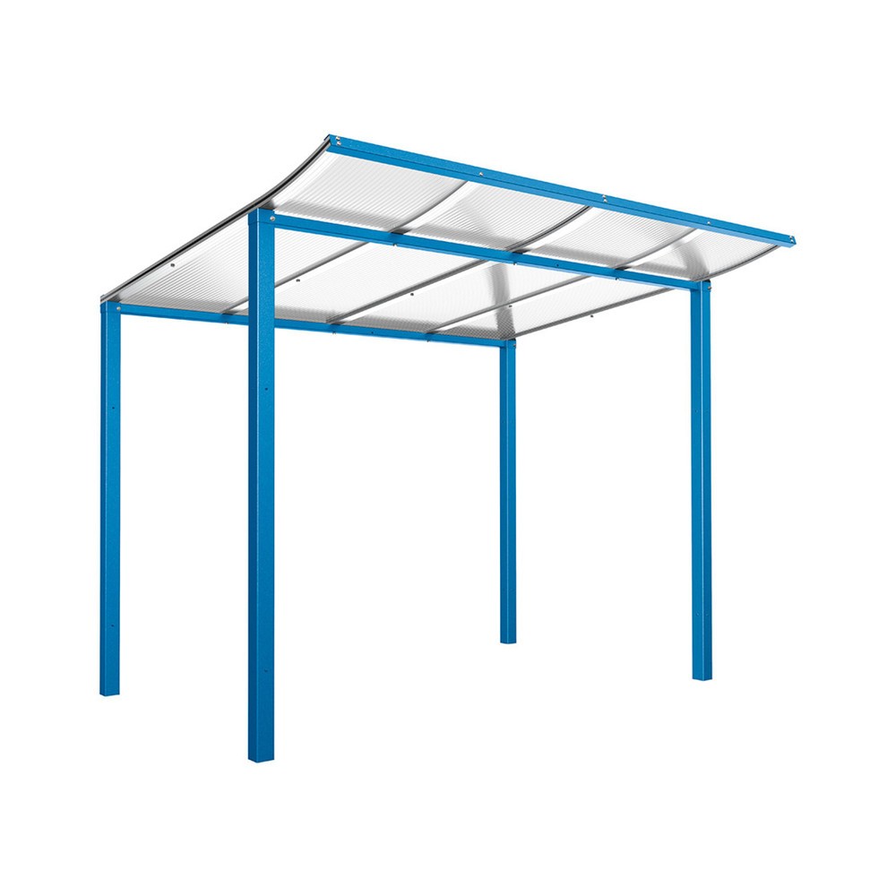 Produktabbildung Nr. 1: PROCITY® Fahrradüberdachung Modulo, Grundmodell, ohne Verkleidung, blau
