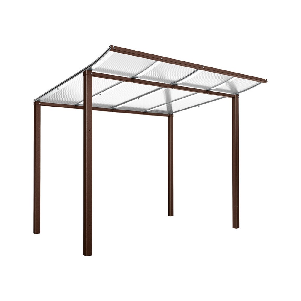 Produktabbildung Nr. 1: PROCITY® Fahrradüberdachung Modulo, Grundmodell, ohne Verkleidung, braun