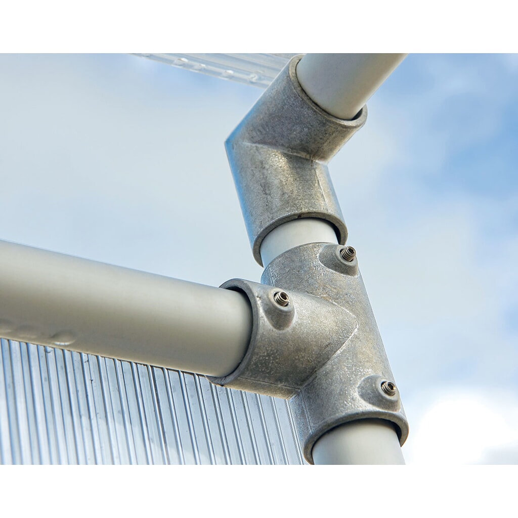 PROCITY® Alu-Überdachung 5 Plätze, ohne Verkleidungen, ohne Fahrradständer, silber eloxiert Produktabbildung Nr. 2: PROCITY® Alu-Überdachung 5 Plätze, ohne Verkleidungen, ohne Fahrradständer, silber eloxiert