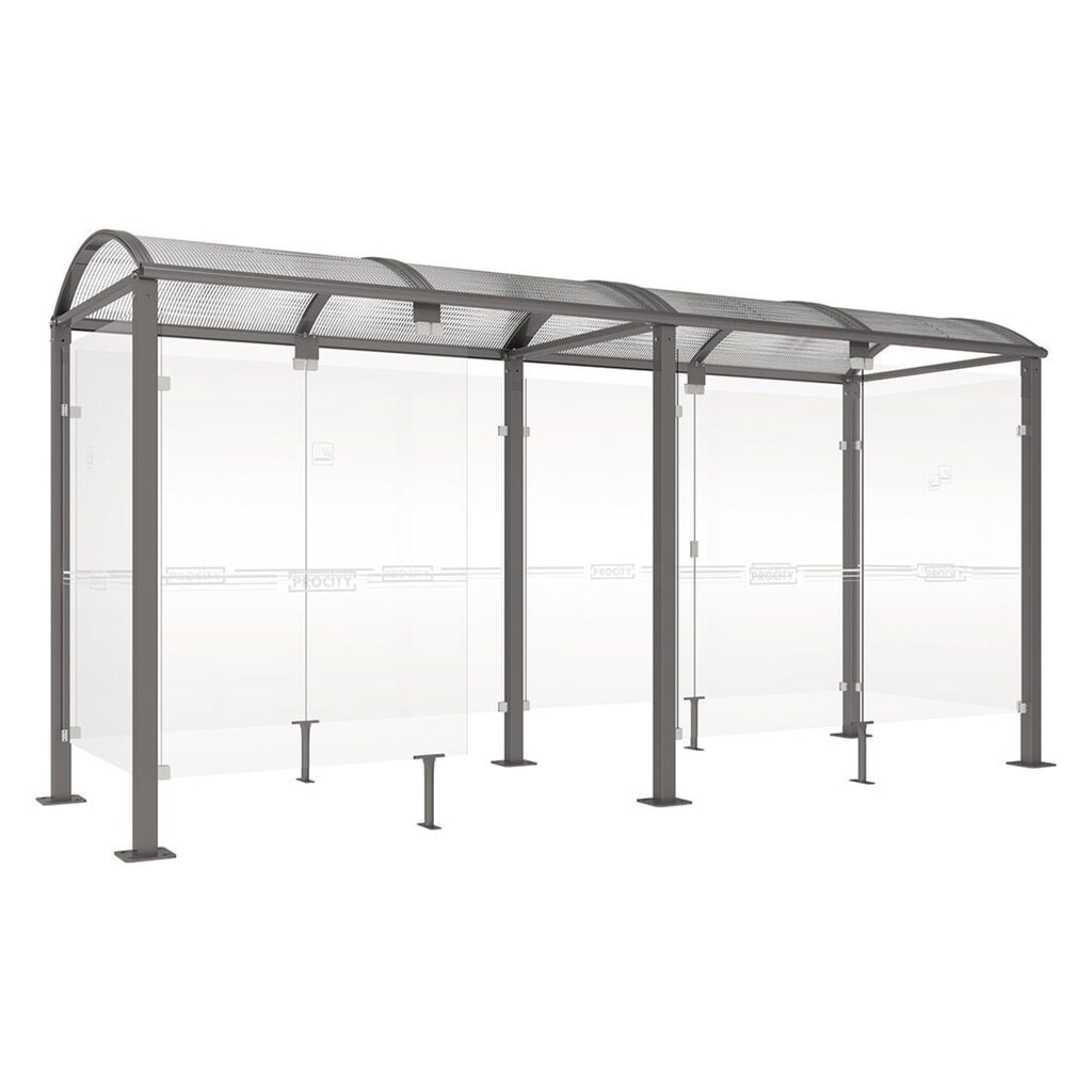 Produktabbildung: PROCITY® Raucherunterstand Klassik M, BxT 5.000 x 1.560 mm, anthrazit