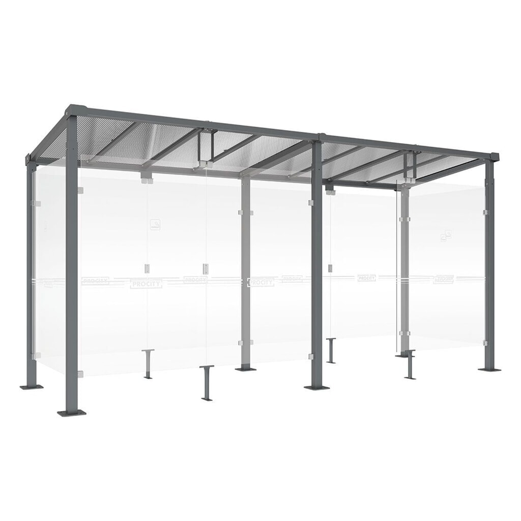Produktabbildung: PROCITY® Raucherunterstand Milano, BxT 5.040 x 1.560 mm, anthrazit
