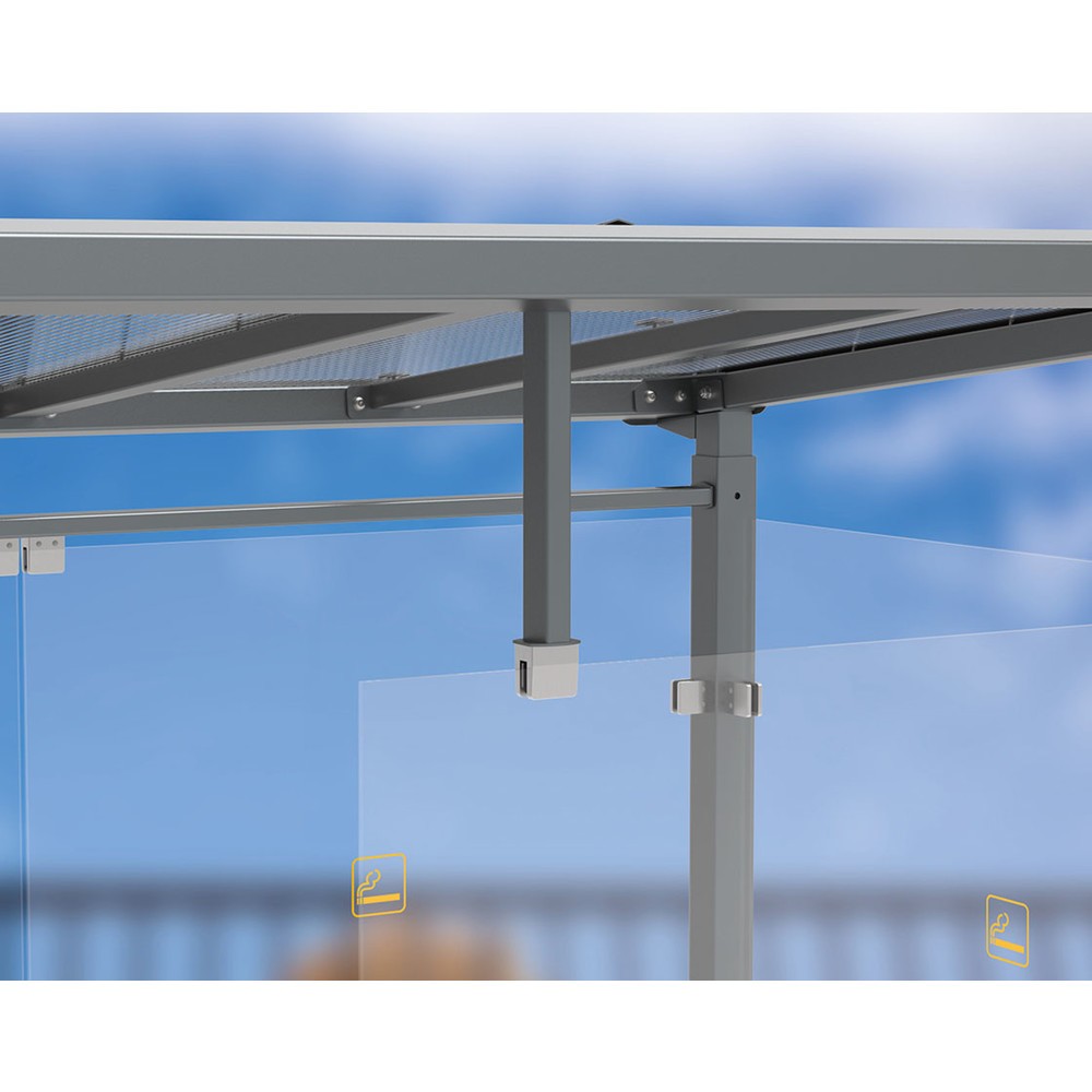Produktabbildung Nr. 3: PROCITY® Raucherunterstand Milano, BxT 2.520 x 1.560 mm, moosgrün