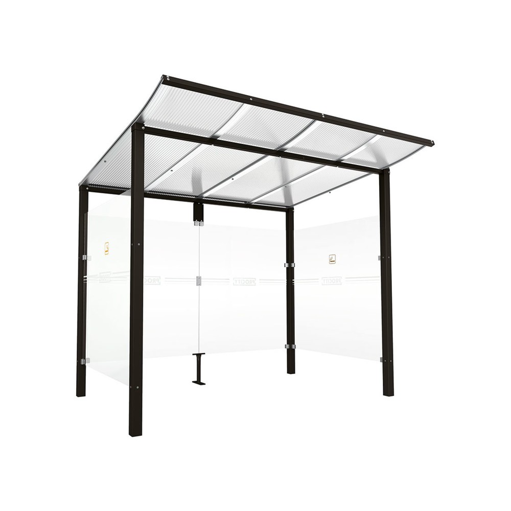 Produktabbildung: PROCITY® Raucherunterstand Modulo, ohne Frontverkleidung, BxT 2.5010 x 1.990 mm, schwarz