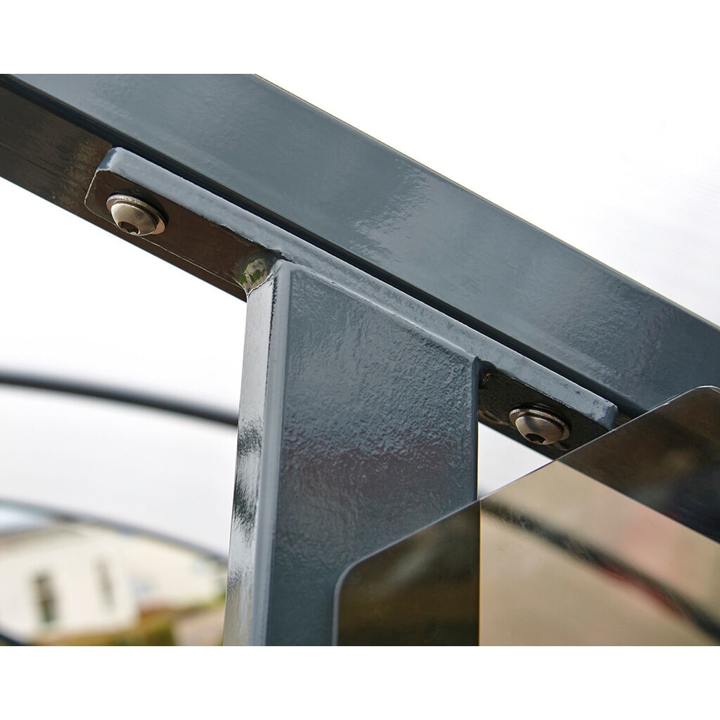 Produktabbildung Nr. 3: PROCITY® Halbmond-Überdachung, Anbaueinheit, mit getönten Verkleidungen, Fahrradständer 6 Plätze, anthrazit