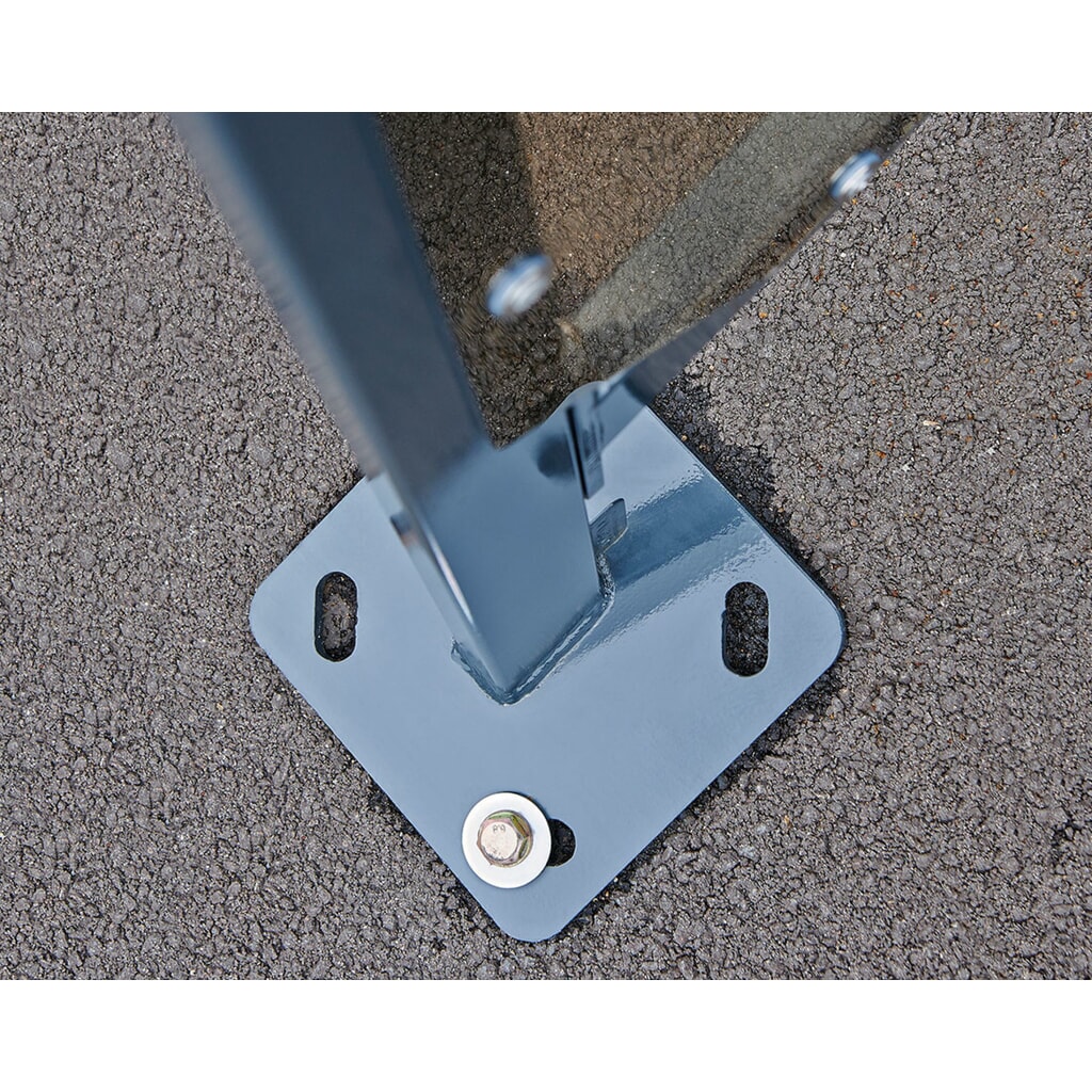 Produktabbildung Nr. 4: PROCITY® Halbmond-Überdachung, Anbaueinheit, mit getönten Verkleidungen, Fahrradständer 6 Plätze, anthrazit