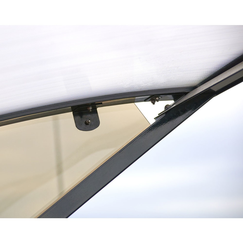 Produktabbildung Nr. 9: PROCITY® Halbmond-Überdachung, Grundmodell, mit getönten Verkleidungen, Fahrradständer 6 Plätze, anthrazit