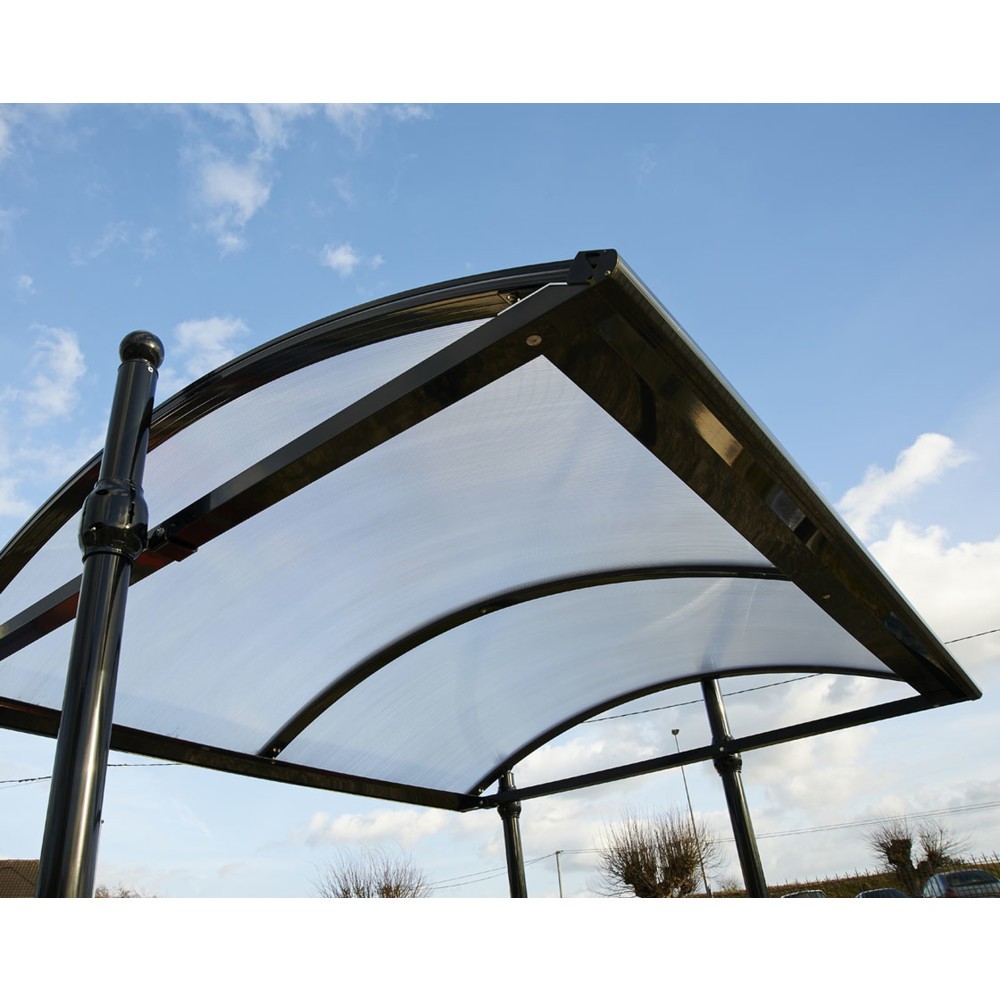 Produktabbildung Nr. 2: PROCITY® Überdachung Province Kugel, All-In-One, Fahrradständer 6 Plätze, mit Rückwand und Seitenverkleidungen, anthrazit