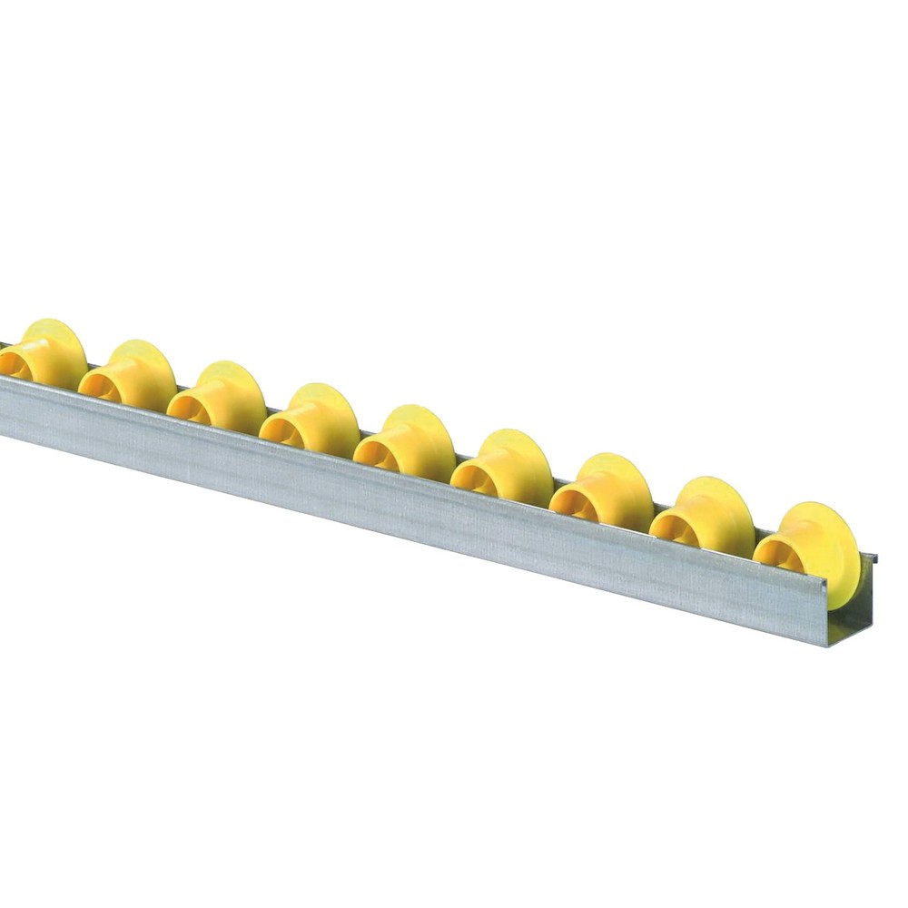 Immagine del prodotto: Profilo a U con rullini, bordino rulli, passo 100 mm, portata per rullo 5 kg