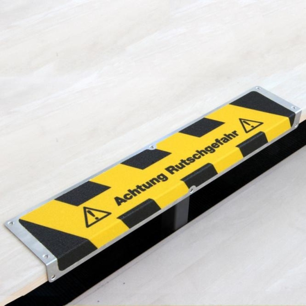 Immagine del prodotto: Profilo di protezione bordi antiscivolo "Attenzione pericolo di scivolamento", LxL 635 x 120 mm