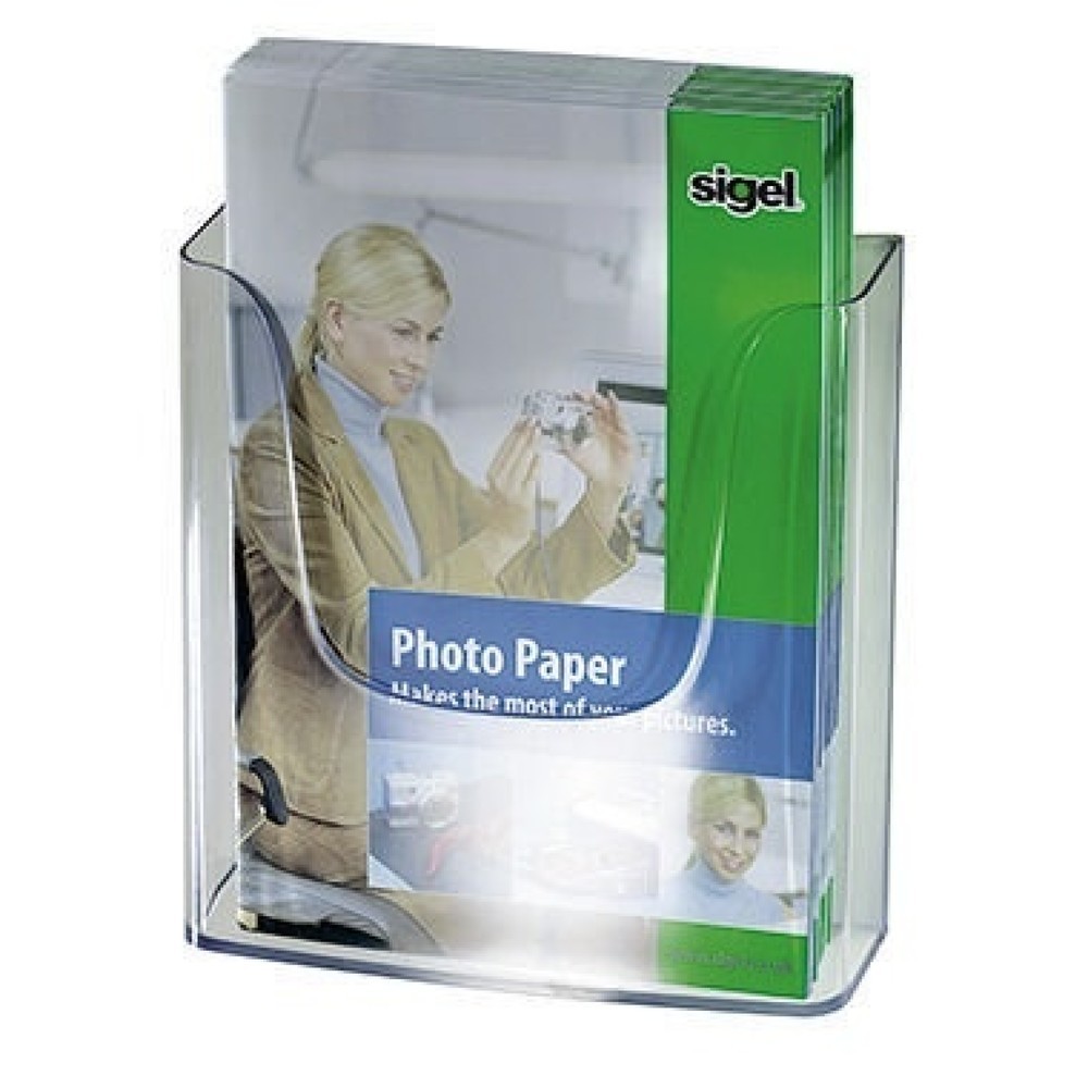 Produktabbildung: Sigel Wandprospekthalter LH115 für DIN A4 1Fach Acryl glasklar