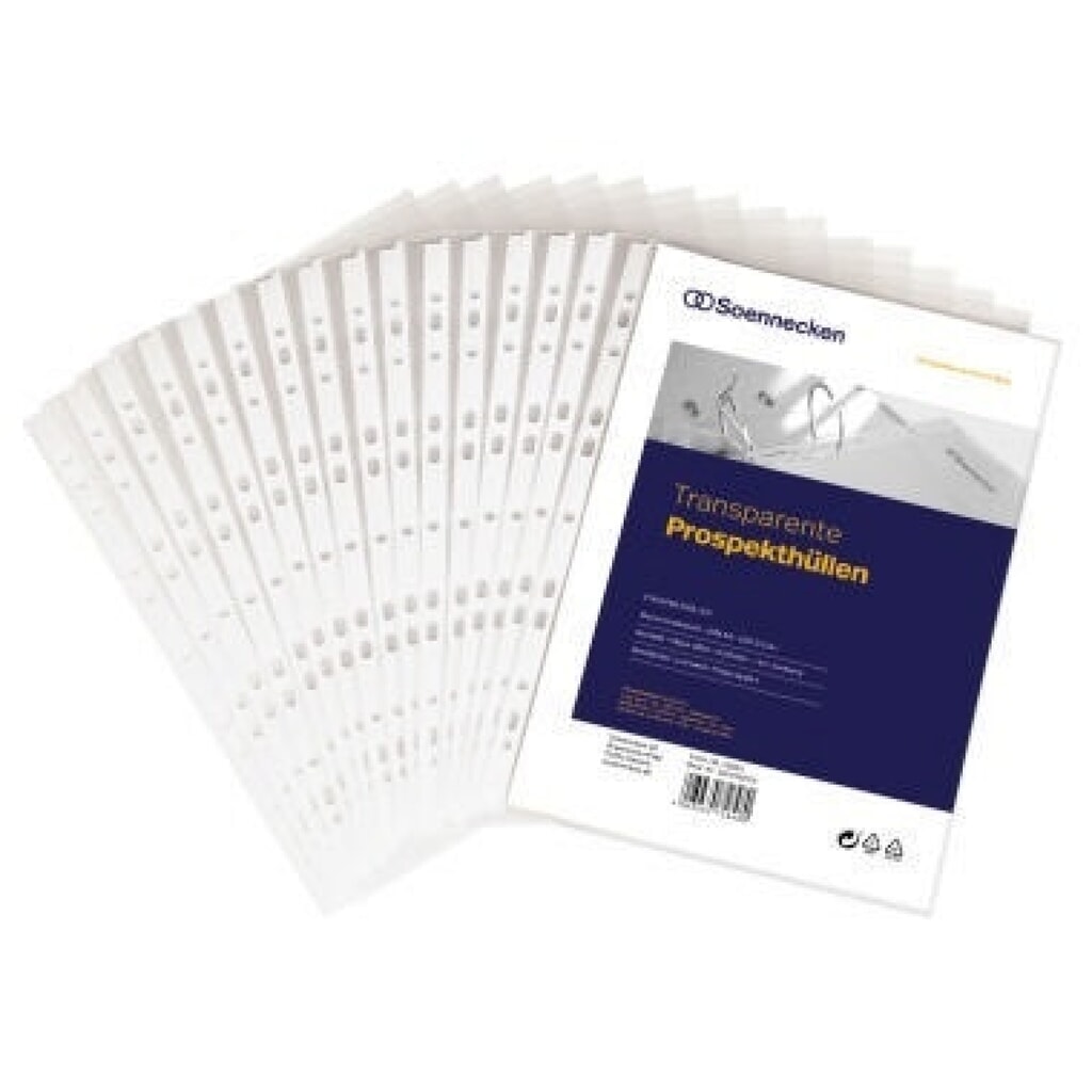 Produktabbildung: Soennecken Prospekthülle 1603 DIN A4 PP transparent 100 St./Pack.