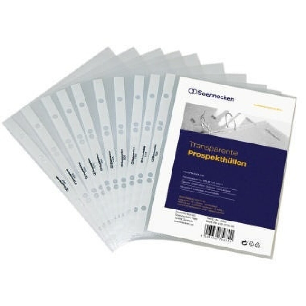 Soennecken Prospekthülle 1506 DIN A5 PP transparent 100 St./Pack. Produktabbildung Nr. 1: Soennecken Prospekthülle 1506 DIN A5 PP transparent 100 St./Pack.