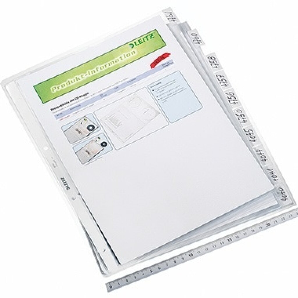 Leitz Prospekthülle 47540003 DIN A4 oben offen 0,13mm PP farblos Produktabbildung: Leitz Prospekthülle 47540003 DIN A4 oben offen 0,13mm PP farblos