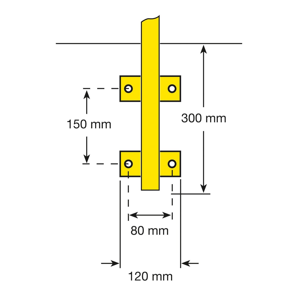 Product image no. 4: Protection bar, indoor, side attachment, HxW 1.300 x 2.000 mm