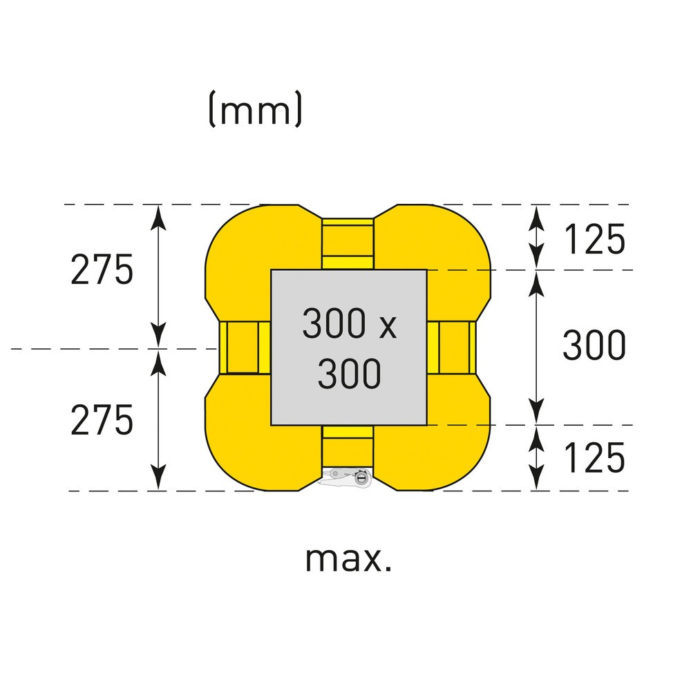 N° de l'image du produit 8 : Protection anticollision MORAVIA, hauteur 1 100 mm, pour dimensions de colonnes (l x P) 200-300 x 200-300 mm
