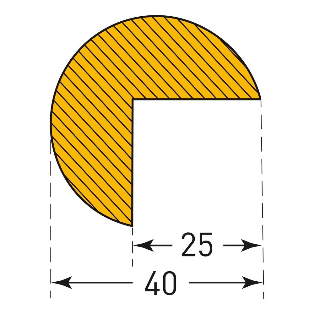 Immagine del prodotto n. 4: Protezione anticollisione MORAVIA per bordi, di forma circolare, autoadesiva, AxL 40 x 40 mm, lunghezza 1 m