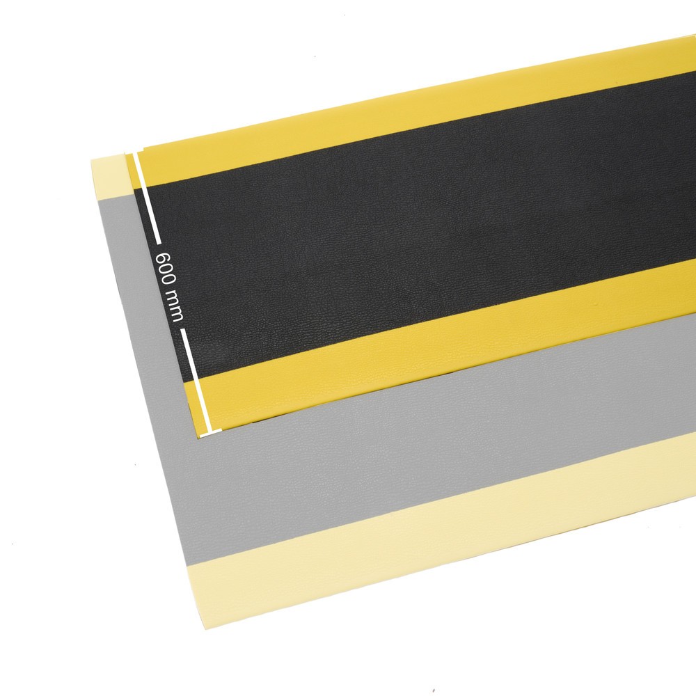 Číslo obrázku produktu 7: Protiúnavová rohož HEMMDAL ErgoSoft Classic, texturovaná, 1vrstvá, ŠxD 600 x 600 mm, černo/žlutá