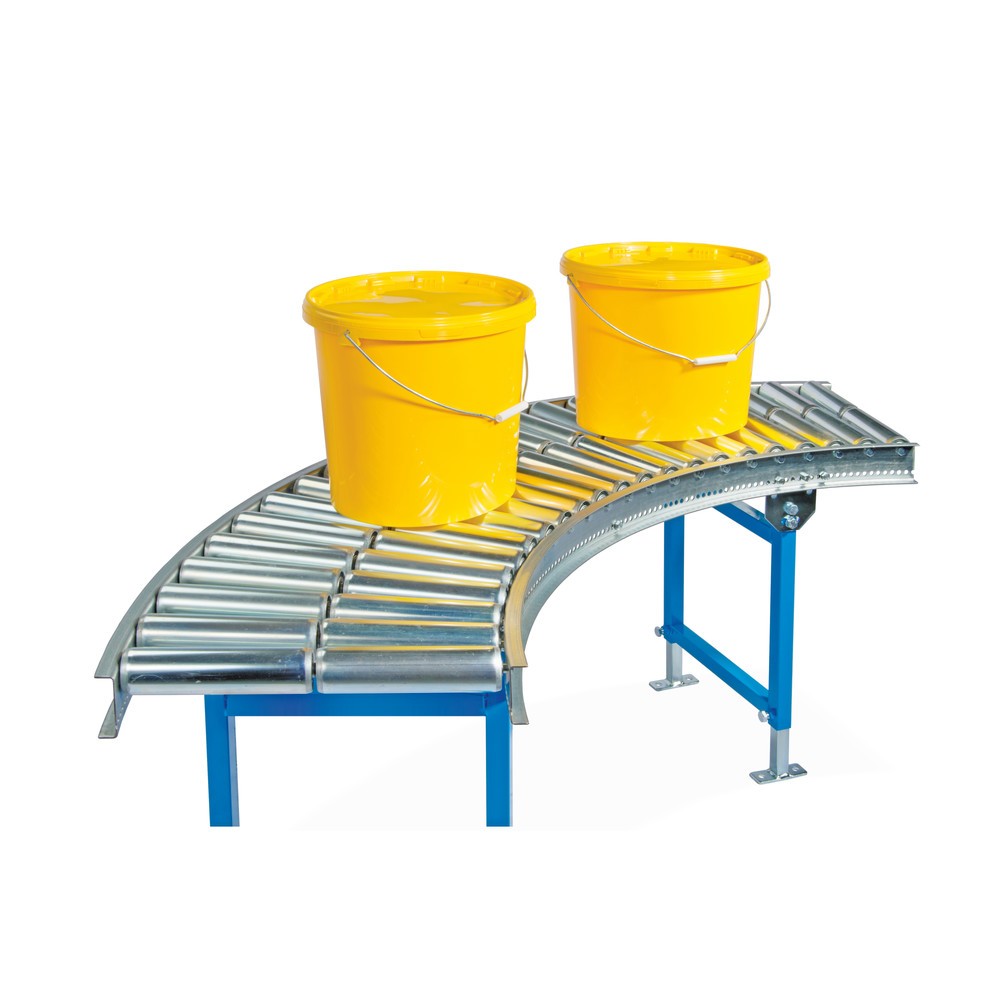 Zdjęcie produktu nr 2: Przenośniki rolkowe do lekkich ładunków, łuk 45˚, rolki stalowe, Ø 50 mm, szerokość toru 800 mm, rozstaw osi 75 mm