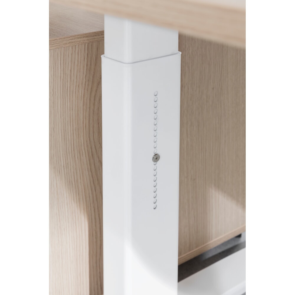 Číslo obrázku produktu 3: Ručně výškově nastavitelný psací stůl Hammerbacher, noha ve tvaru C, Š x H 1 600 x 800 mm, šedý