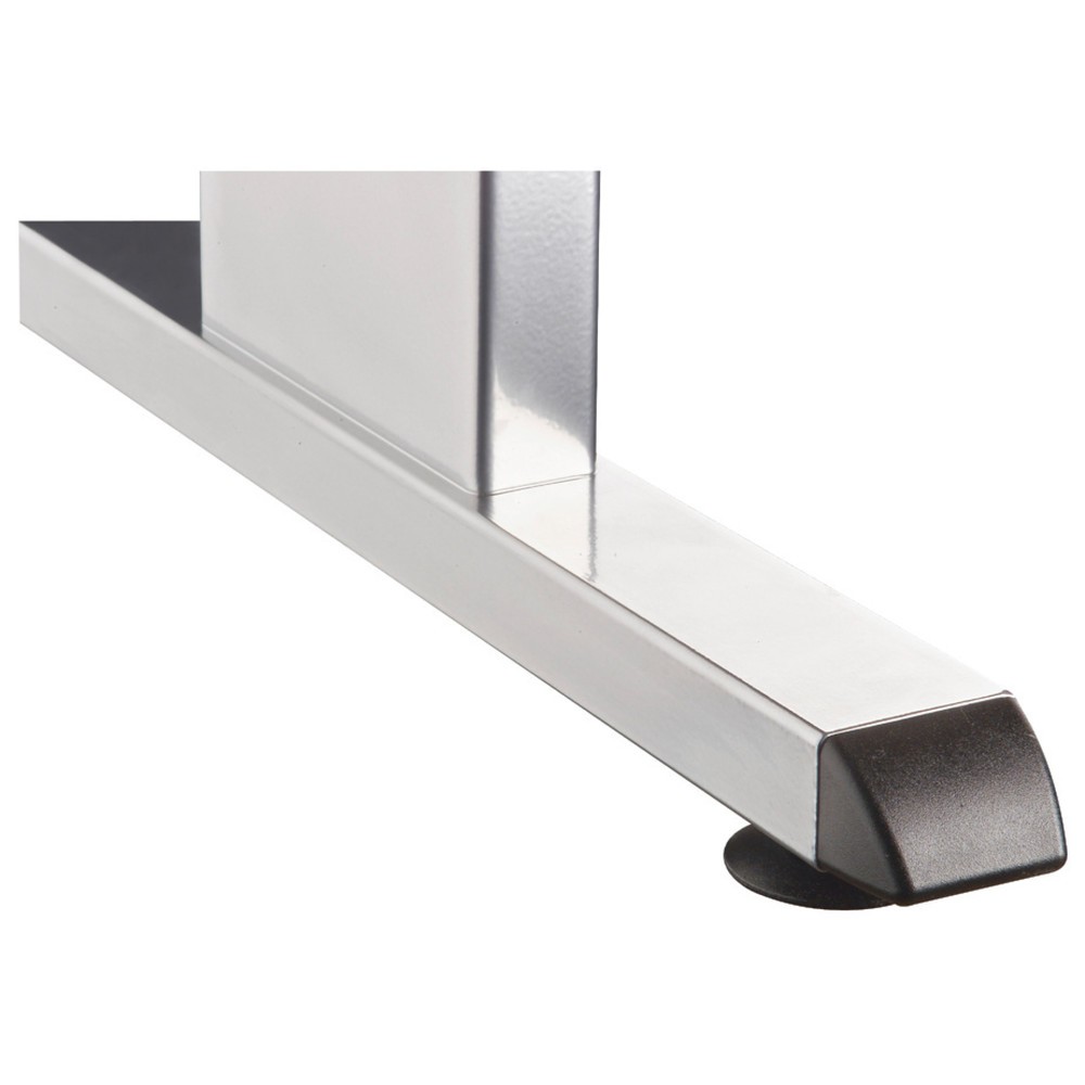 Číslo obrázku produktu 5: Ručně výškově nastavitelný psací stůl Hammerbacher Solid, noha ve tvaru C, Š x H 1600 x 800 mm, šedý