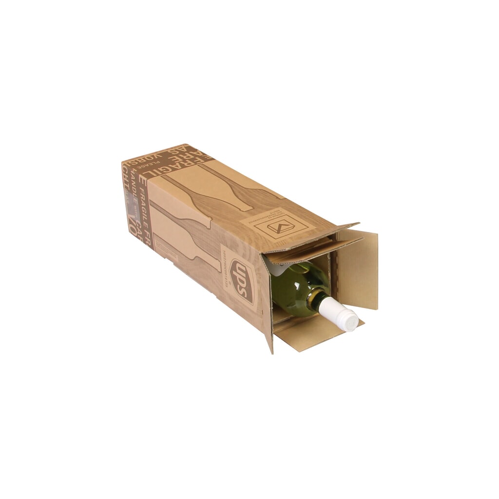 PTZ-Flaschenkarton 2-wellig, 420 x 105 x 105 mm, braun, postgeprüft Produktabbildung: PTZ-Flaschenkarton 2-wellig, 420 x 105 x 105 mm, braun, postgeprüft