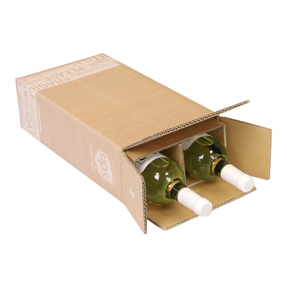 Produktabbildung Nr. 1: PTZ-Flaschenkarton 2-wellig, 205 x 105 x 400 mm ( L x B x H ), braun, postgepr.