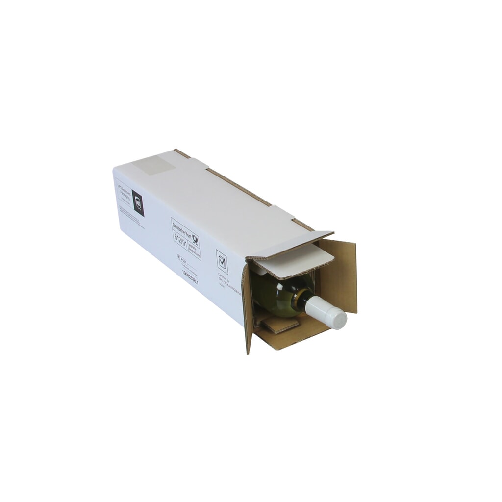 Produktabbildung: PTZ-Flaschenkartons,  105 x 100 x 425 mm ( L x B x H ), weiß, postgeprüft
