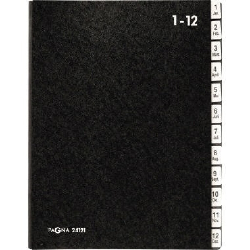 Produktabbildung: PAGNA Pultordner 24121-04 DIN A4 1-12/Jan-Dez 12Fächer Hartpappe sw