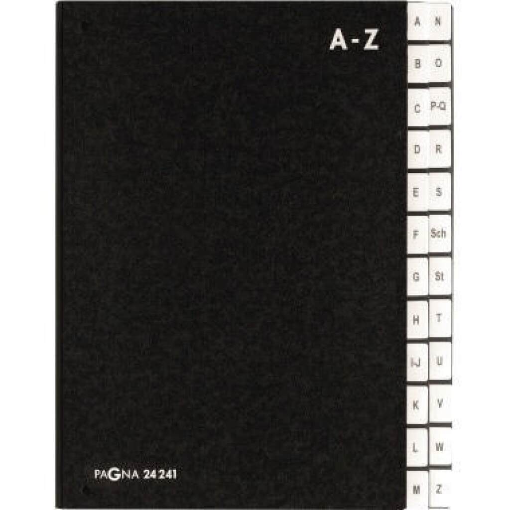 Produktabbildung: PAGNA Pultordner 24241-04 DIN A4 A-Z 24Fächer Hartpappe sw