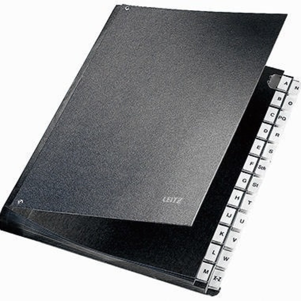 Produktabbildung: Leitz Pultordner 59240095 DIN A4 A-Z 24Fächer Graupappe schwarz