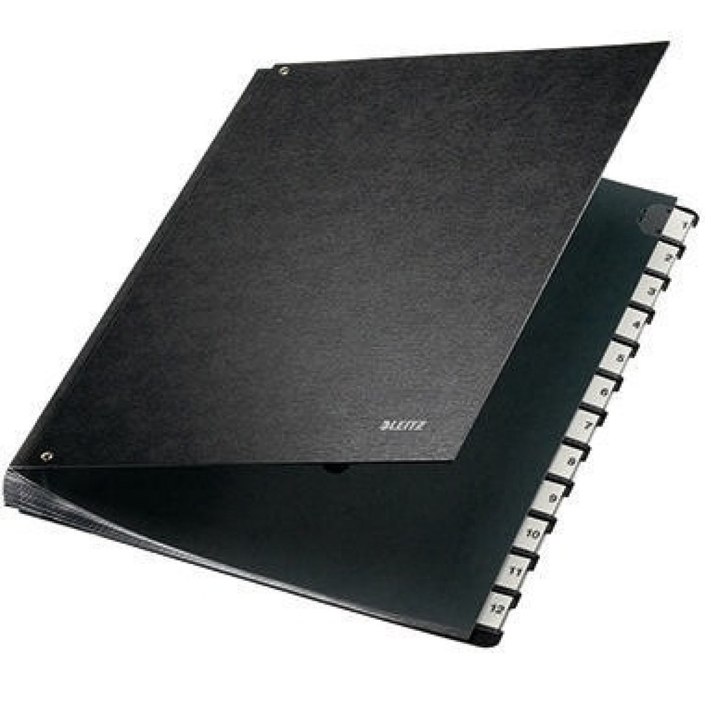 Produktabbildung: Leitz Pultordner 58120095 DIN A4 12Fächer Hartpappe schwarz
