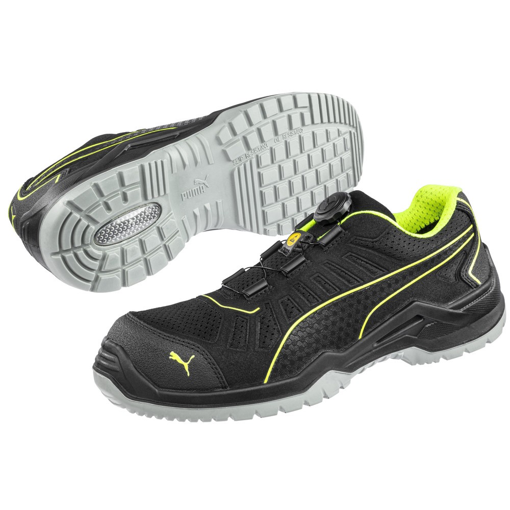 Produktabbildung: PUMA® FUSE TC DISC LOW S1P ESD SRC schwarz/grün, Größe 40