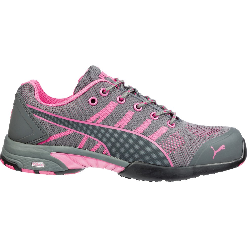 Produktabbildung: PUMA® Sicherheitshalbschuh Celerity Knit PINK LOW WNS S1 HRO SRC Größe 37, grau/pink