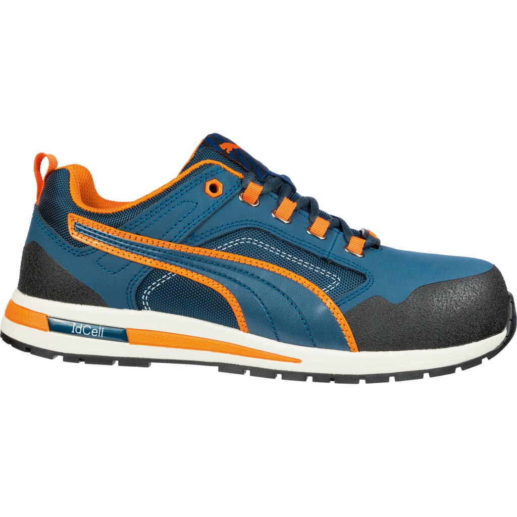 Produktabbildung: PUMA® Sicherheitshalbschuh Crosstwist LOW S3 HRO SRC Größe 39, blau/orange