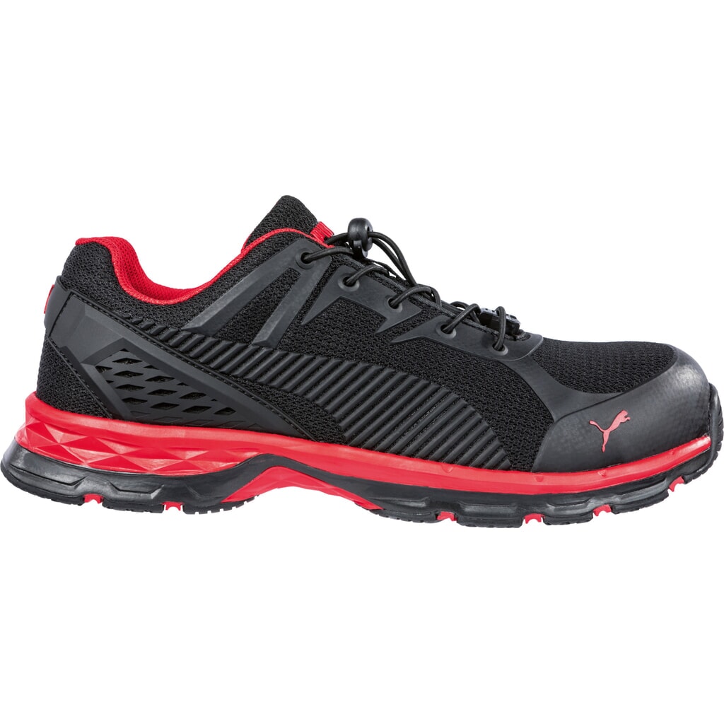 PUMA® Sicherheitshalbschuh Fuse Motion 2.0 RED LOW S1P ESD HRO SRC Größe 42, schwarz/rot Produktabbildung: PUMA® Sicherheitshalbschuh Fuse Motion 2.0 RED LOW S1P ESD HRO SRC Größe 42, schwarz/rot