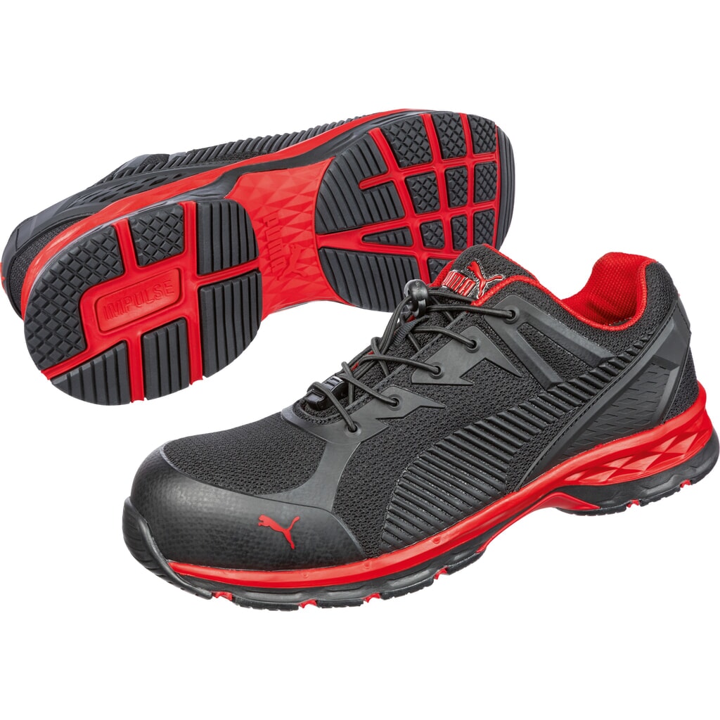 PUMA® Sicherheitshalbschuh Fuse Motion 2.0 RED LOW S1P ESD HRO SRC Größe 42, schwarz/rot Produktabbildung Nr. 4: PUMA® Sicherheitshalbschuh Fuse Motion 2.0 RED LOW S1P ESD HRO SRC Größe 42, schwarz/rot