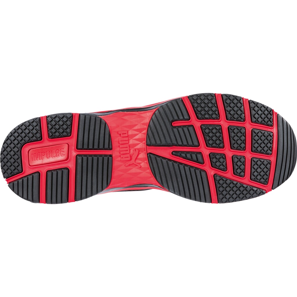 PUMA® Sicherheitshalbschuh Fuse Motion 2.0 RED LOW S1P ESD HRO SRC Größe 42, schwarz/rot Produktabbildung Nr. 5: PUMA® Sicherheitshalbschuh Fuse Motion 2.0 RED LOW S1P ESD HRO SRC Größe 42, schwarz/rot