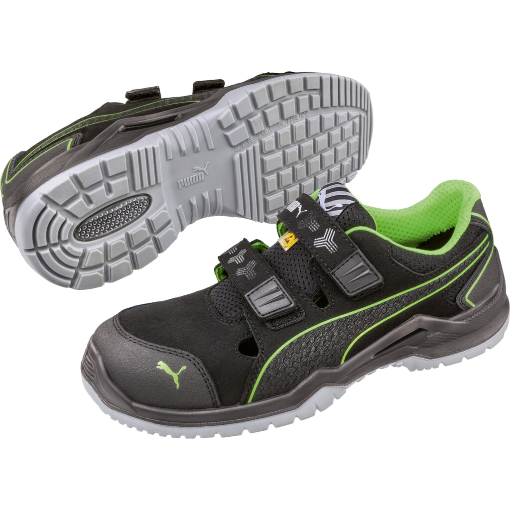 PUMA® Sicherheitshalbschuh Neodyme GREEN LOW S1P ESD SRC Größe 48, schwarz/grün Produktabbildung Nr. 4: PUMA® Sicherheitshalbschuh Neodyme GREEN LOW S1P ESD SRC Größe 48, schwarz/grün