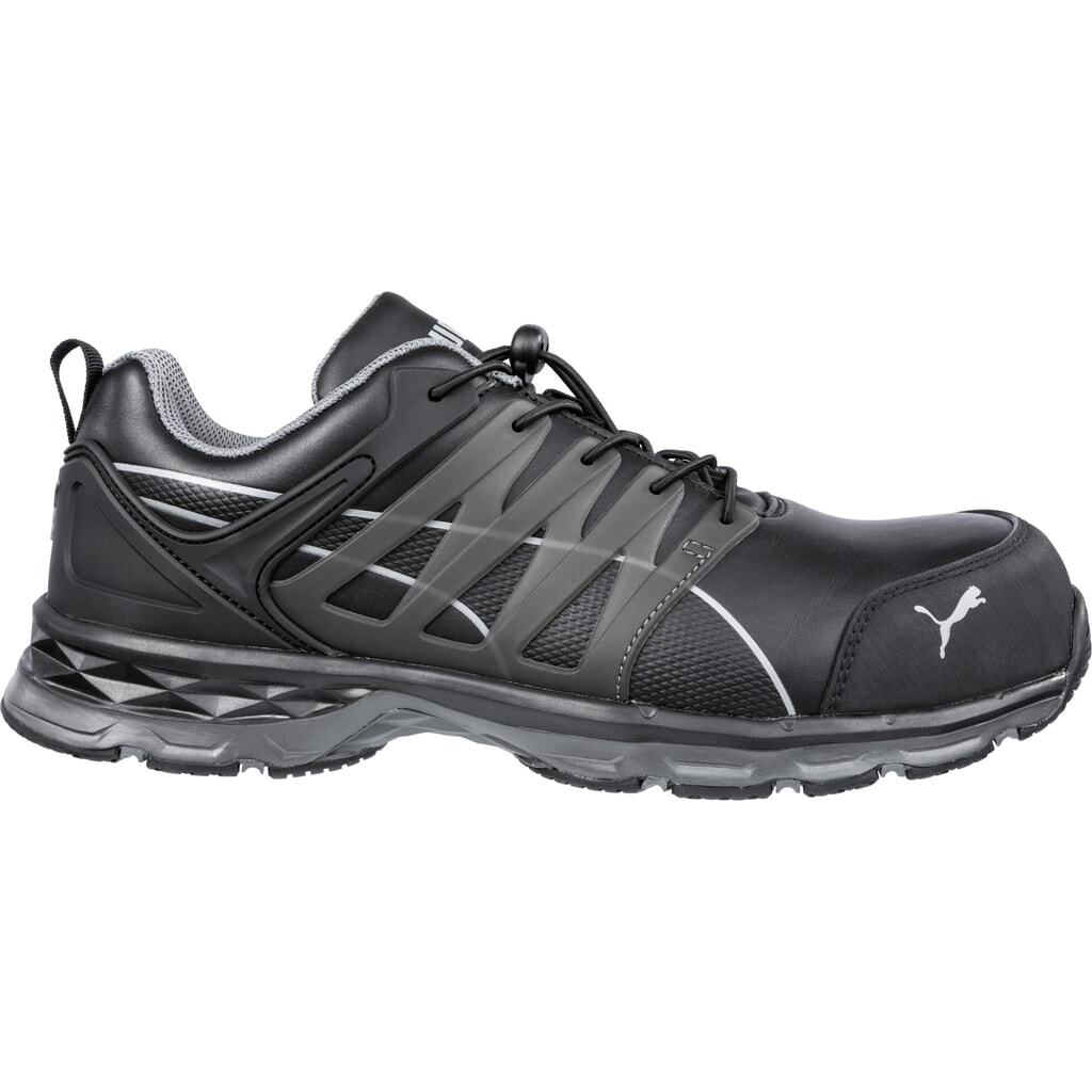 PUMA® Sicherheitshalbschuh Velocity 2.0 BLACK LOW S3 ESD HRO SRC Größe 43, schwarz Produktabbildung: PUMA® Sicherheitshalbschuh Velocity 2.0 BLACK LOW S3 ESD HRO SRC Größe 43, schwarz