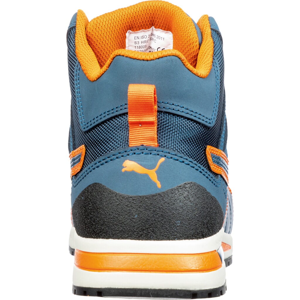 PUMA® Sicherheitsstiefel Crosstwist MID S3 HRO SRC Größe 39, blau/orange Produktabbildung Nr. 2: PUMA® Sicherheitsstiefel Crosstwist MID S3 HRO SRC Größe 39, blau/orange
