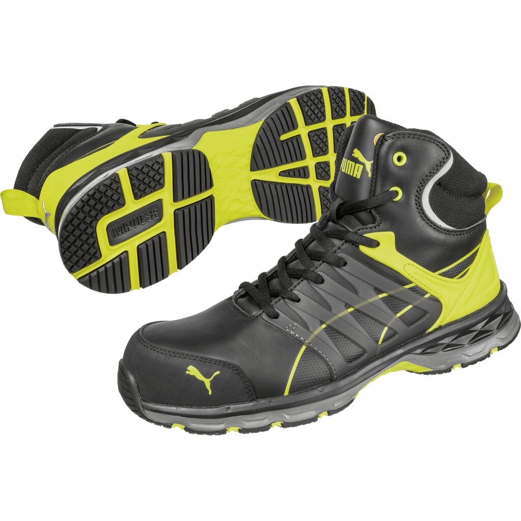 PUMA® Sicherheitsstiefel Velocity 2.0 YELLOW MID S3 ESD HRO SRC Größe 40, schwarz/gelb Produktabbildung Nr. 2: PUMA® Sicherheitsstiefel Velocity 2.0 YELLOW MID S3 ESD HRO SRC Größe 40, schwarz/gelb