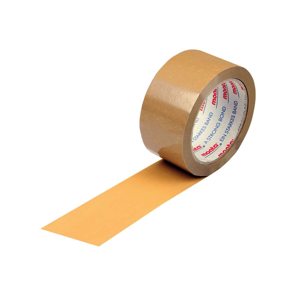 PVC-Klebeband, 50 mm breit x 66 lfm, Stärke 52 µ, leise, braun, monta 283 Produktabbildung: PVC-Klebeband, 50 mm breit x 66 lfm, Stärke 52 µ, leise, braun, monta 283