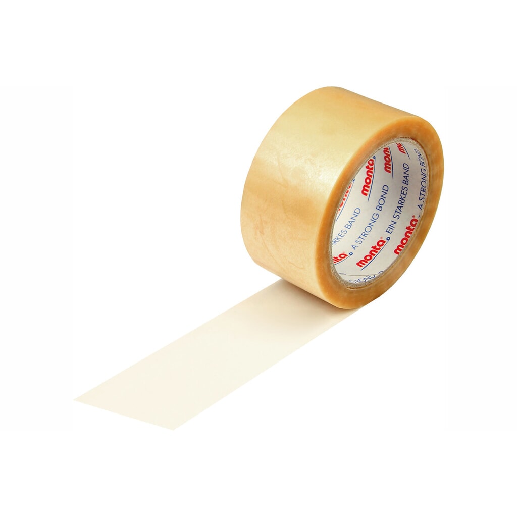 PVC-Klebeband, 50 mm breit x 66 lfm, Stärke 52 µ, leise, transparent, monta 283 Produktabbildung: PVC-Klebeband, 50 mm breit x 66 lfm, Stärke 52 µ, leise, transparent, monta 283
