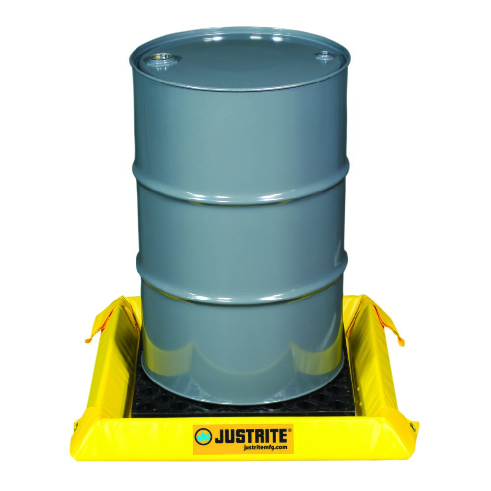 Productafbeelding nr. 2: Justrite® vouw-lekbak van polyvinylchloride, wandhoogte 100 mm, binnenafmetingen 0,6 x 0,6 m, inhoud 38 l