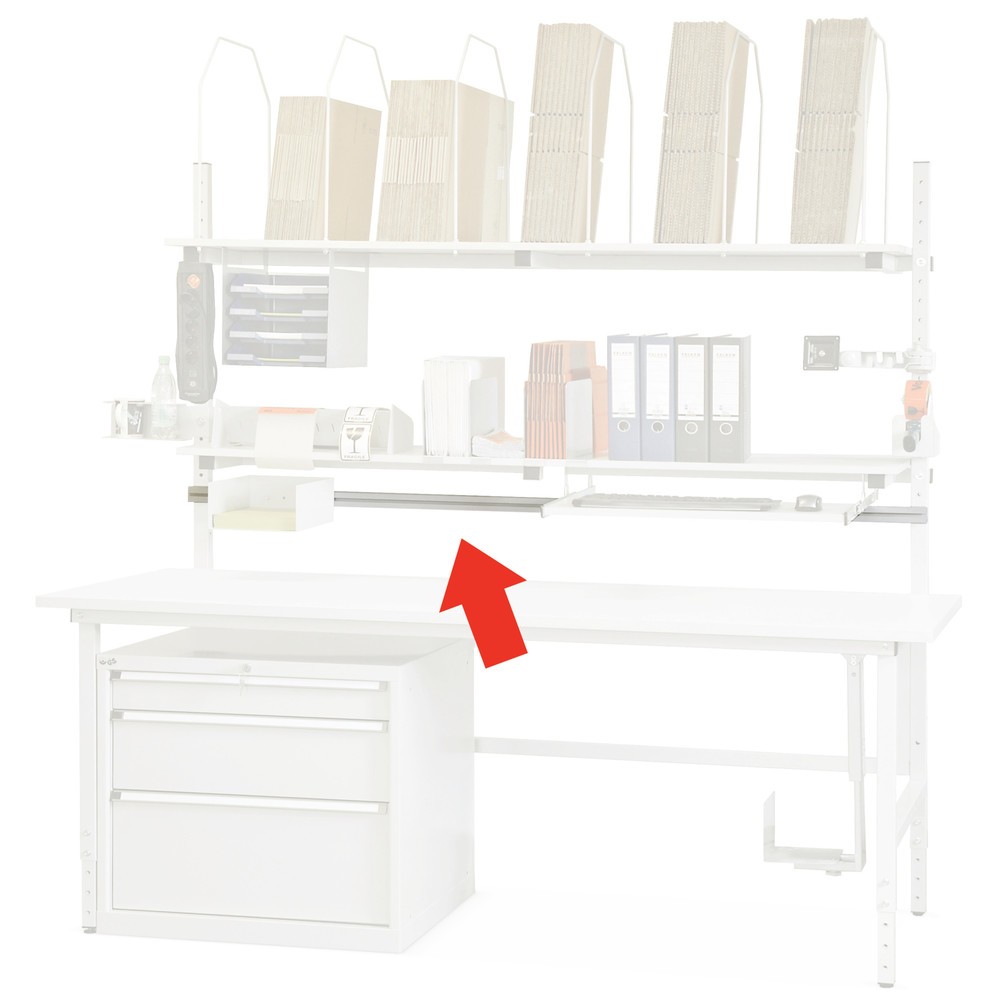 Produktabbildung: Querträger für Packtischstation, BxT 1.855 x 40 mm, lichtgrau
